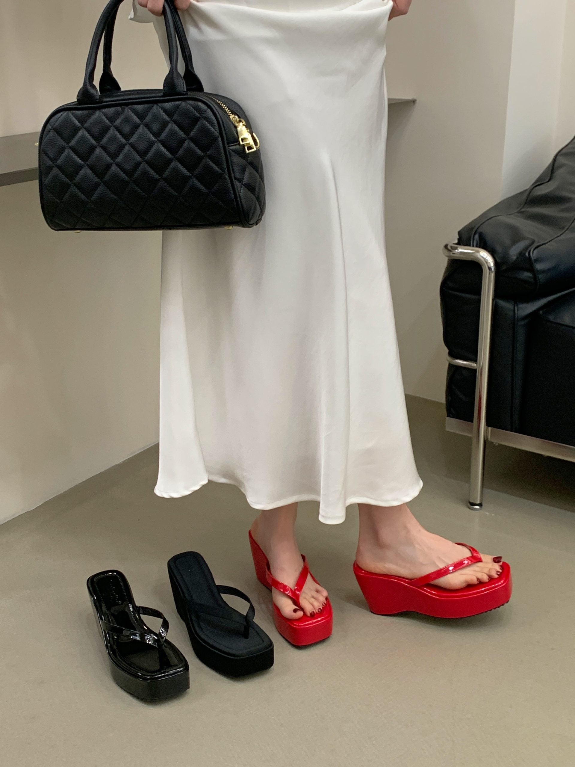 2026 Japanese Style Platform Thong Sandals Women's Slippers High Heel Summer Shoes