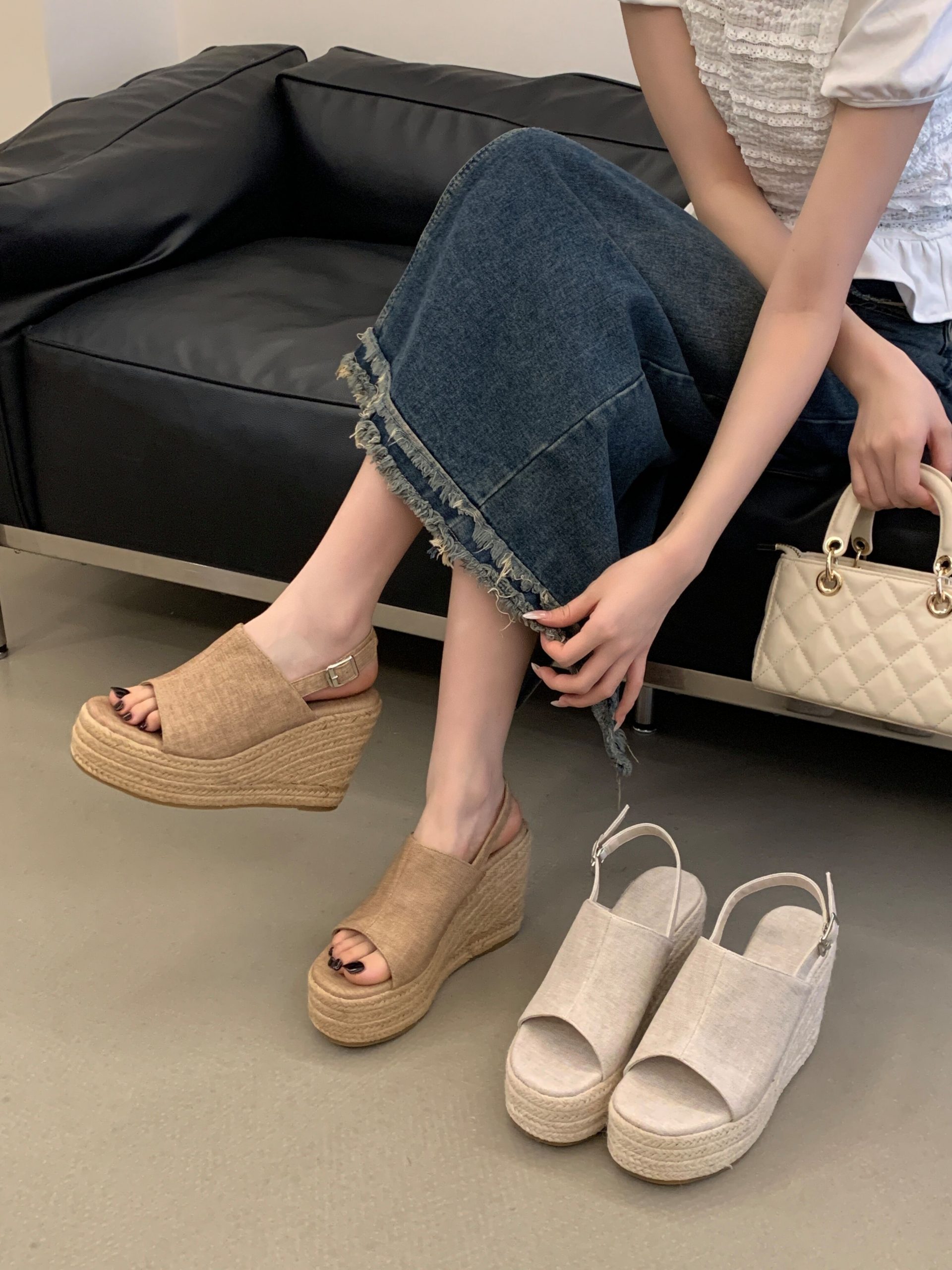 BUBUFLY Women's Platform Wedge Sandals 2026 Summer New Arrival High Heels British Style